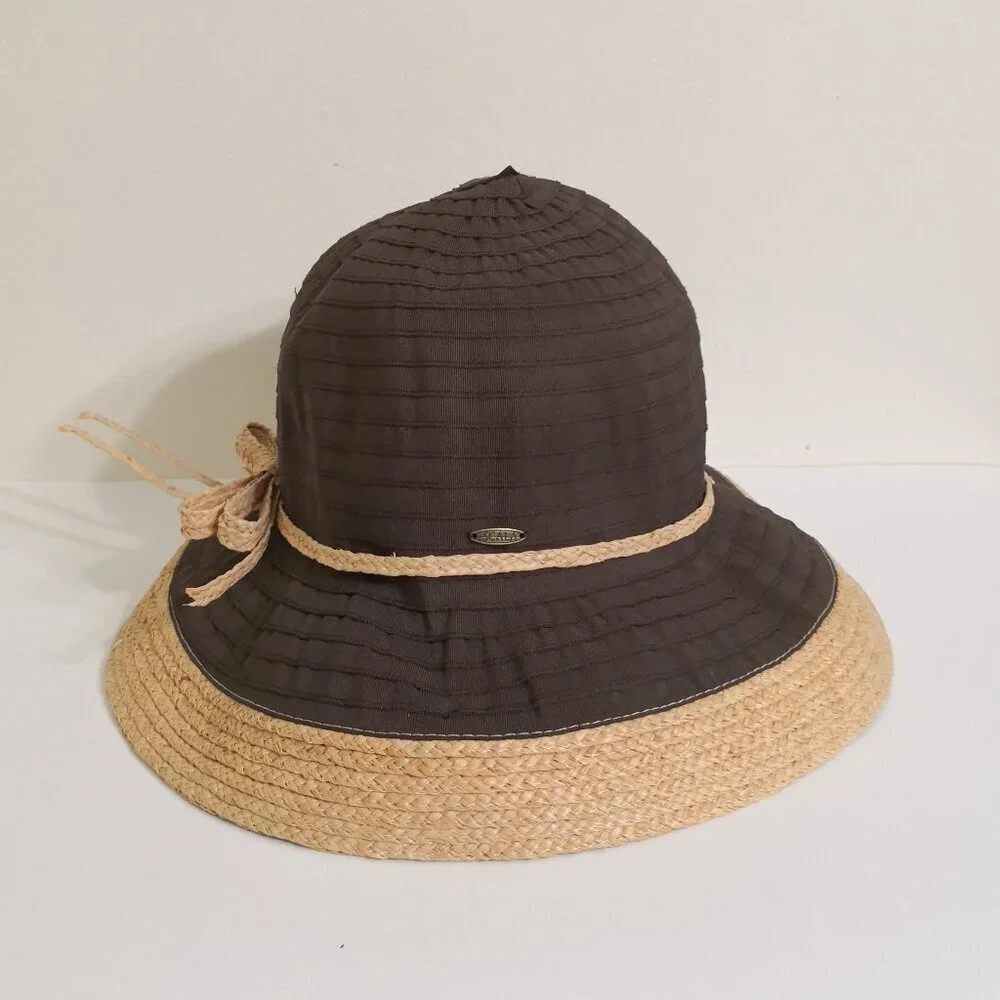 NEW Scala Raffia Summer Hat Brown 4